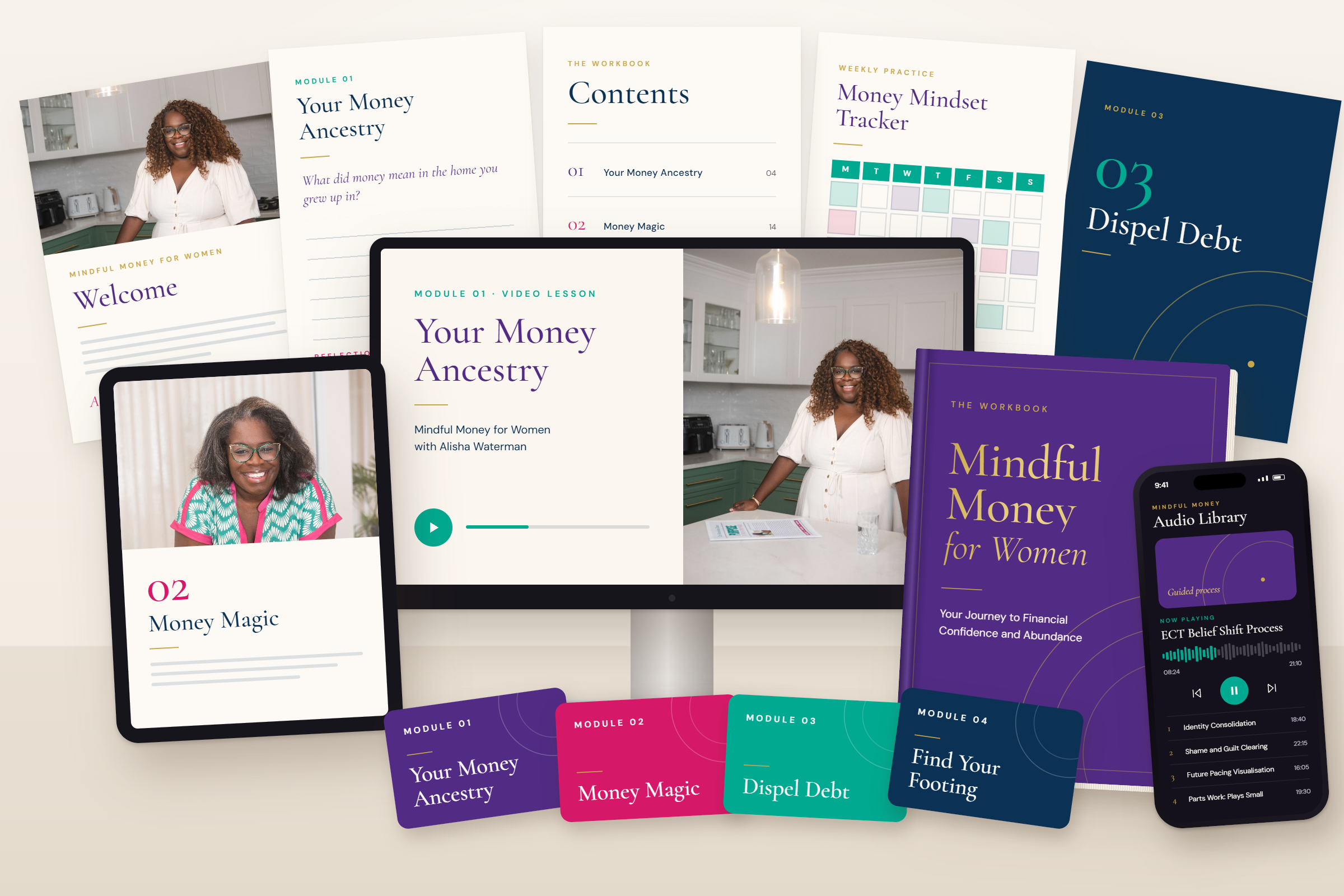 Mindful Money for Women — workbook, audio tracks and course modules